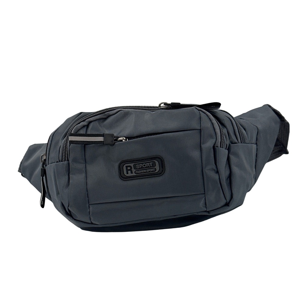 Sport Fashion Sport Grey‎ Nylon Multi-Pocket Waist Pack Bag Adjustable Strap